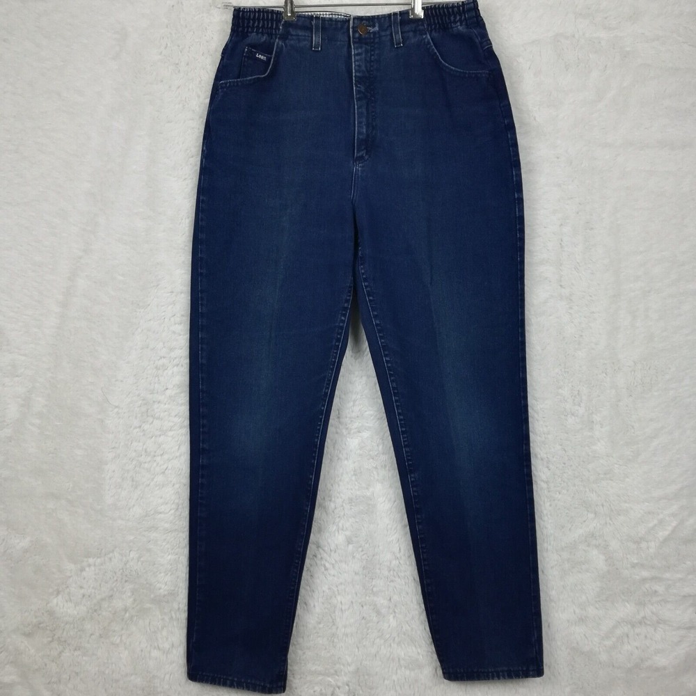 Vintage LEE Womens Jeans Tapered Ankle Blue Denim Relaxed Fit High Rise 14